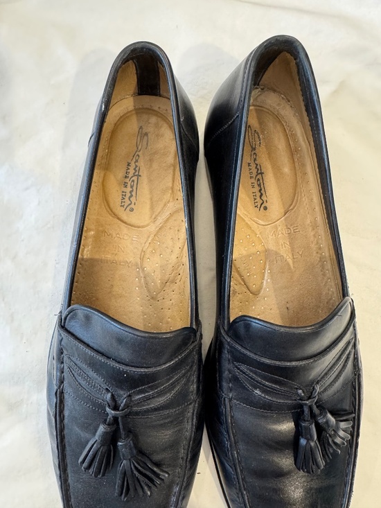Santoni Italian Leather Tassle Loafers